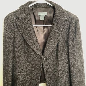 Ann Taylor petite tweed cropped blazer